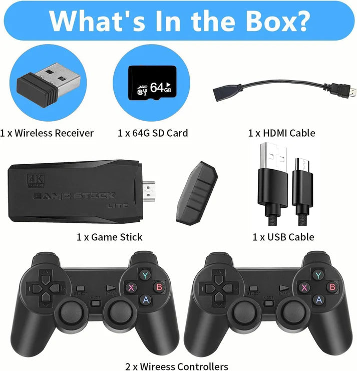 9 ) 20000+ Games64GB Old School Station Video Game HD Games Console Built in