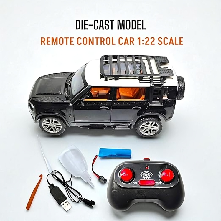 Remote Control Metal Diecast Defender Car 1:22(Black,Silver,NavyGreen)