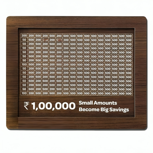 100000 Rupees Goal Wooden Money Piggy Bank