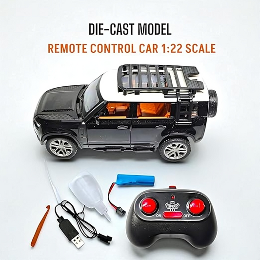 Remote Control Metal Diecast Defender Car 1:22(Black,Silver,NavyGreen)