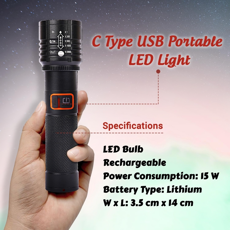 Metal Body 3 In 1 Torch For Car,Bike And Home