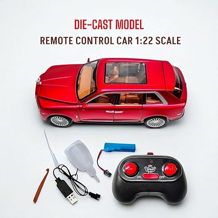 Remote Control Metal Diecast Rolles Roy Car 1:22(Black,Red,White)